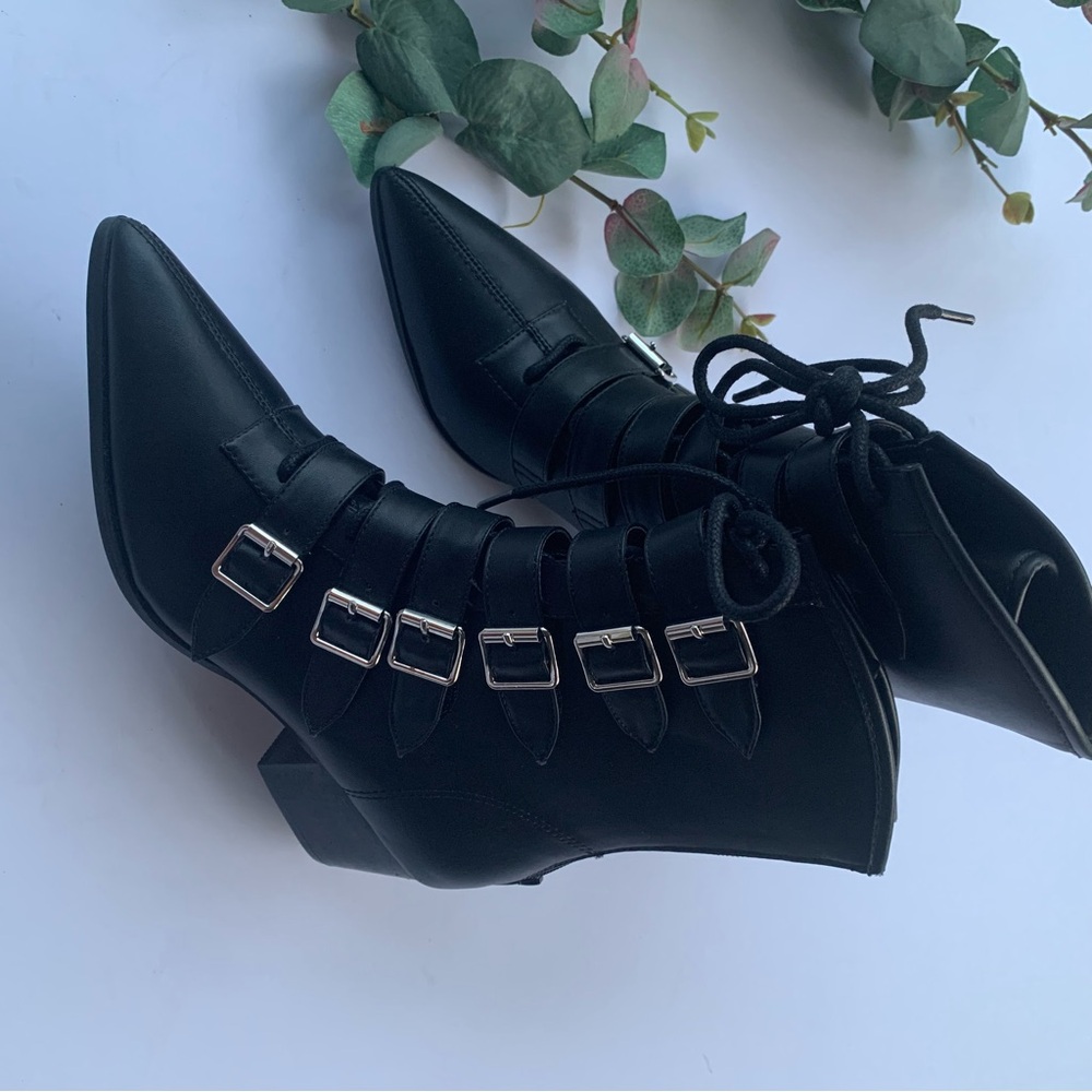 Strange Cvlt Coven Vegan Leather Boots in Black - Picture 10 of 11